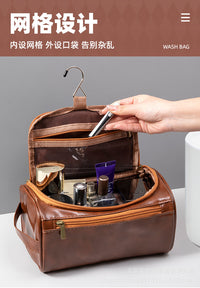 手提化妆包欧美大容量防水收纳旅行PU皮洗漱包亚马逊跨境多功能包