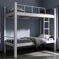 Metal Bunk Bed Frame Space-Saving Metal Bunk Bed Compact Furniture for Students, Teens, Dormitory, Shared Bedroom, Apartment