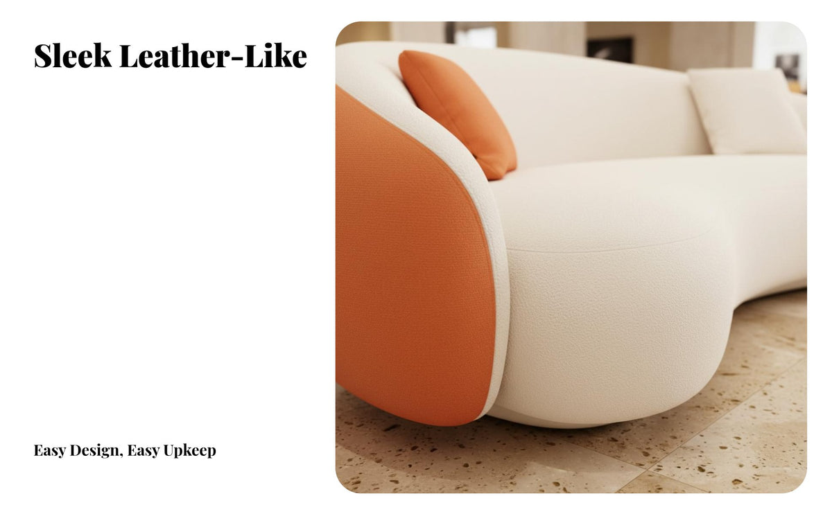 Curved Sectional Light Luxury aesthetic Curved configurable Couch sweeping Shape Sofa for Business Owners, Interior Designers, cosmetics salon, Reception Area, Lounge