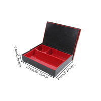 Three-Compartment Bento Box Wood-Grain Food Container Easy to Carry for Takeaway
