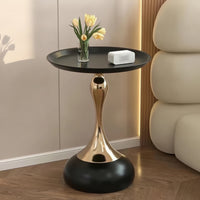 Compact Round Side Table Slim Sofa Side Table Rounded Edges Furniture Wobblestable for Bedroom