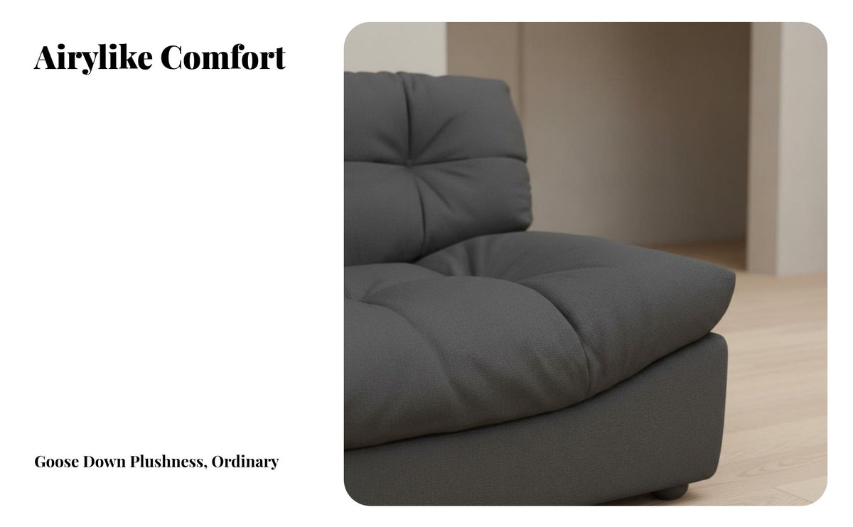 Zen-influenced by and aesthetic puffyShaped Armchair abrasionResistant Single Sofa Curvy outline Lounge Chair Textured textile for Design connoisseurs, Young Adults, Living Room, Studio Apartment, Bedroom, study corner