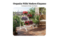 3-Tier Plant Stand Space-Saving 3-Tier Stepdesign Stand Indoor & Outdoor Use