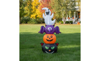 Inflatable Halloween Decoration Stacked Pumpkin Ghost Combo Ghost with Pumpkin Freestanding Halloween Inflatable Tall
