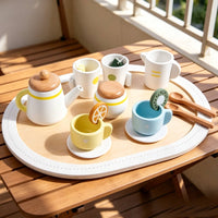 12 Pieces Pretend Tea Party Set Toy Tea Set Smooth Edges Child Plaything for Nursery School