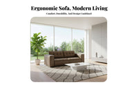 Block-Style Couch Genuine Leather Sofa Italian Design Household Furniture for Apartment Dwellers, Families, Living Room, Lounge Area, Exhibition Hall