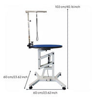 Adjustable Height Dog Table Hydraulic Lift Pet Table Grooming Station Grooming Table with Arm Heavy-duty Construction Non-slip Surface Suitable for Professional Groomers Pet Hospitals Home Pet Owners