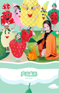 六一儿童节水果服装蔬菜衣服幼儿园草莓菠萝葡萄辣椒香蕉表演出服