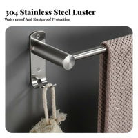 No-Drill Installation Wall-Mounted Towel Bar Rust-Proof Bathroom Hardware Rustproof Household Fixture Heavy-Duty for DIY Enthusiasts, Property Managers, Restroom, Lavatory, Laundry Room, Kitchen