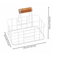 Metal Beverage Rack Basket Multi Use 6 Bottle Beverage Carrier Open Grid Construction 6 Bottle Rack for Dining Table
