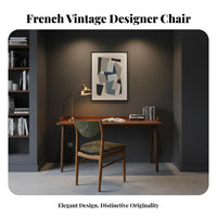 Woven Seat Yrear Chair French & Aesthetic Upholstered Wooden Chair Mid-1900s-Century Modern Aestheticera Modern Design Hardwood