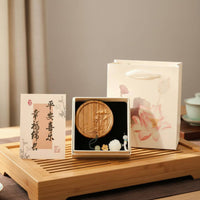 Sandalwood Comb Mirror Set Chinese Design Carved Wooden Comb Gift Box Included