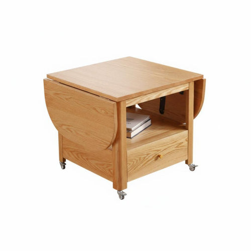 Foldable Design transformable Rolling Cart Nordic design Center Table Space-Saving Household Furniture Movable with casters for Small Apartment Residents, Homeowners, Entertainers, Living Room, Reception Area, Bedroom, Home Office