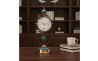 Clock with Pedestal Decorative Quartz for Desk, Living Room