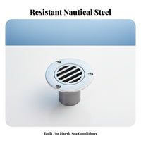 Stainless Steel Deck Drain Stainless Steel Floor Drain Two-Piece Water-Resistant Scupper Rust Resistant Sturdy Duty for RV