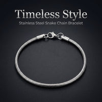 Minimalist Snake Chain Bracelet, Stainless Steel Chain Bracelet, Round Snake Bracelet Women, Fashion Bracelet Everyday Wear