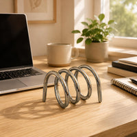 Desktop Book Rack Sculptural Spiral Loop Rack Modern Minimalist Design