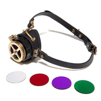 Steampunk Industrial Retro Goggles with Purple Lenses and Metal Frame