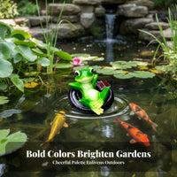 Buoyant Frog Statue Waterproof Buoyant Frog Figurine Weatherproof for Water Feature, Swimming Pool, Fish Tank