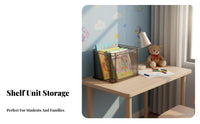 Clear Book Bin sturdy Stackable Clear Book Crate Easy to Clean for Study Room