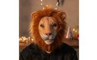 Realistic Lion Mask Full-Face Lion Head Mask Breathable Tear-Resistant for Halloween