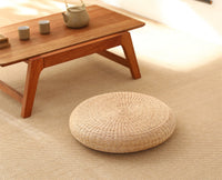 Japanese Straw Woven Thick Cushion for Tea Ceremony, Meditation, Worship, Tatami Mat, Window Seat