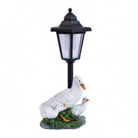 Duck Family Lantern Statue Illuminated Solar Light Ornament Decorative for Patio