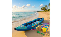 Portable Inflatable Kayak Heavy-Duty Sit-in Kayak Rigid Boat Easy to Use for Paddlers, Flatwater