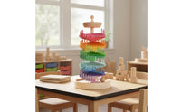 Early Education Rainbow Race Spiral Structure Fine Movement Skills Spiral Ball Track Hand-Eye Coordination Color Sorting Toy Sensory Play for Preschoolers, Toddlers, Kindergarten
