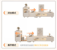 2025新款法式奶油风伸缩茶几电视柜收纳储物柜一体组合小户型客厅