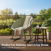 Nordic design aesthetic Eggshell glider fashionable Design Rocking Chair Soft pad Indoor Furniture Sturdy Construction for Book Lovers, New Parents, Balcony, Living Room, Bedroom, literature corner