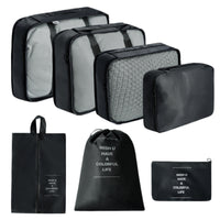 7 Pieces Travel Organizer Set Lightweight Hanging Toiletry Bag Zippered