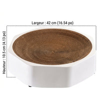 Octagonal Cat Scratcher, Interactive Plastic Cat Toy, Cat Scratcher for Large Cats, Replaceable Corrugated Cardboard