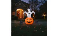 Glowing Ghost Inflatable with Pumpkin Lantern Inflate Inflatable Ghost with Pumpkin LED-Lit Halloween Decoration with Light Festive for Porch