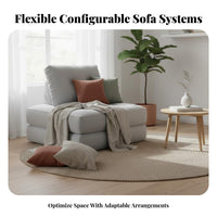 Sectional Single Unit Sofa Nordic Design Aesthetic Upholstered Airy Couch Creamy Look Configurable Layouts for Residents