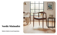 Round spine Armchair Nordic Design Dining Chair sturdy Wood Construction Padded Seat for homeowners, Adults, perusing corner