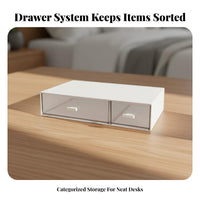 Stackable Drawer Box Space-Saving Desktop Organizer Sturdy Construction