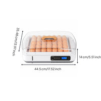 Humidity Display Chicken Egg Hatching Machine Built-in Fan Automatic Egg Incubator Low Water Alarm Digital Poultry Hatcher Transparent Cover for Hobbyists, Educators, Home, Farm, Classroom