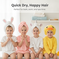 Coral Fleece Unicorn Hair Drying Cap for Adults and Children, Super Absorbent Cartoon Bath Towel