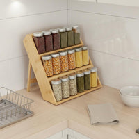3-Tier Seasoning Rack Stable Design Multi-Layer Display Shelf Widened Shelves