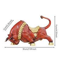 Charging Bull Figurine Feng Shui Wealth Bull Figurine Desk Display for Investors
