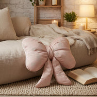 Bow Shaped Pillow Jacquard Bow Pillow Gathered Knot for Office Seat