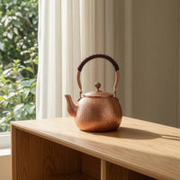 Tea Kettle with Heat-Resistant Handle Easy to Clean Copper Kettle with Lid