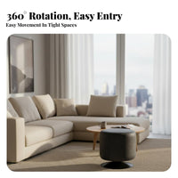 360-Degree rotate Round Rotating Footrest Multi-Functional Round Upholstered Ottoman Multifunctional Vanity Seat Thick Sponge pad for Adults, Homeowners, Home Decorators, Living Room, Entryway, Bedroom, Office