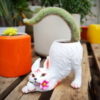 Nine-Tailed Canine Planter Resin Material Canine Shaped Flower Pot Decorative