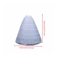 6 Hoop Petticoat No Mesh Crinoline Underskirt Long Length for Stage Performance