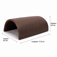 Land Turtle Ceramic Hiding Spot, Natural Breathing Reptile Shelter, for Terrarium, Brown
