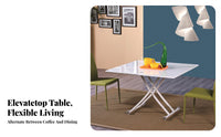 Transformable Coffee Table Space-Saving Household Furniture Two-in-a singleUse Height-Adjustable for Families, Students