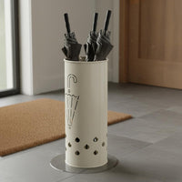 Draining Umbrella Stand Cylindrical Metal Umbrella Stand Uncovered Top