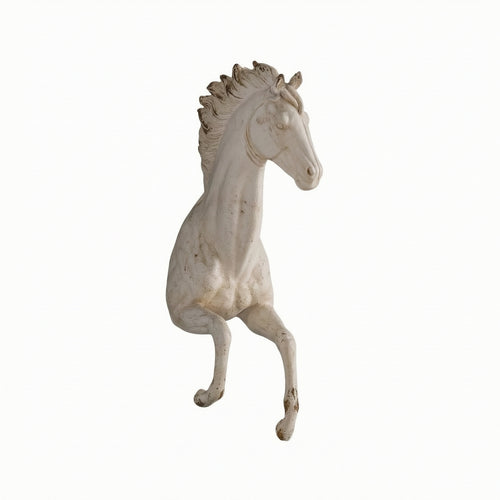 Horse Sculpture with Wall Mount off-Pale Horse Heads Wall Mount Creature Head Hanging Decoration for Living Room, Farmhouse